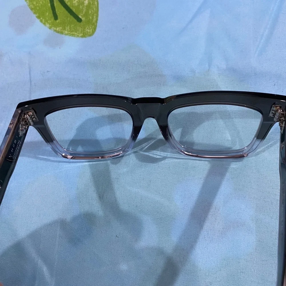 Jacques Marie Mage Two-Tone Clear to Black Square Glasses